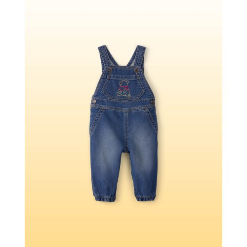 Baby Disney© Winnie the Pooh Embroidered Knit-Like Denim Overalls - Dark Wash - OshKosh B'gosh | Carter's