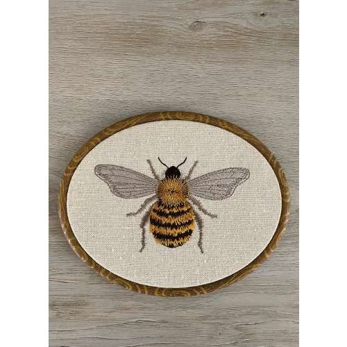 Honeybee Finished Embroidered Hoop Wall Hanging, Embroidered Wall Art, Embroidered Bee, Honeybee Decor, Cottagecore, French Country Decor
