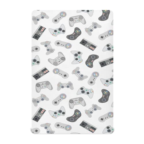 Mazeann Retro Joysticks Video Game Crib Sheets Soft Breathable Fitted Baby Crib Sheets Mattress Cover for Girl Boys, 52" x 28" x 9"