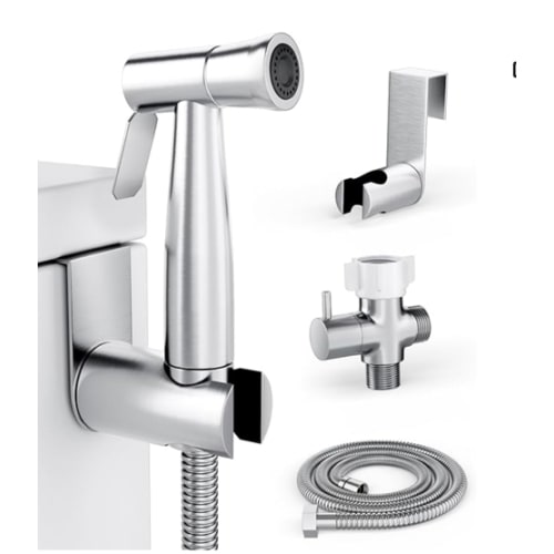 Purrfectzone Bidet Sprayer for Toilet, Handheld Sprayer Kit, Cloth Diaper Sprayer Set - Easy to Install - Stainless Steel
