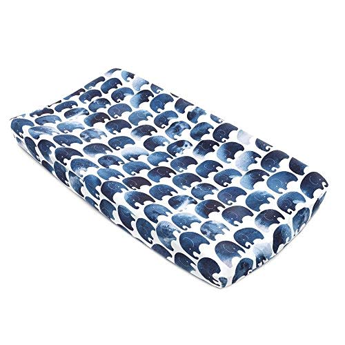 Oilo Studios Changing Pad Cover, Blue Elephants