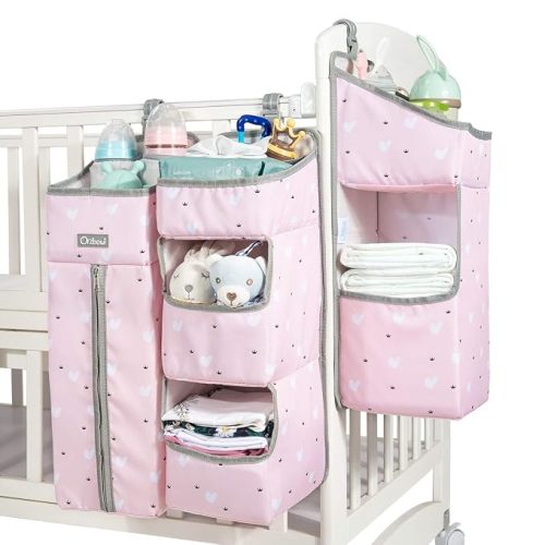 Orzbow 3-in-1 Hanging Diaper Caddy Organizer for Changing Table, Pink