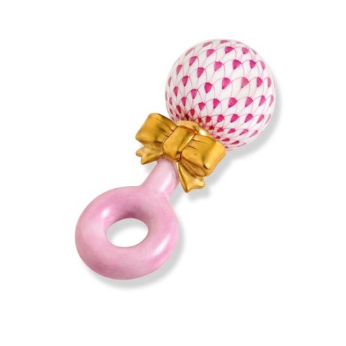 Herend Baby Rattle - Raspberry