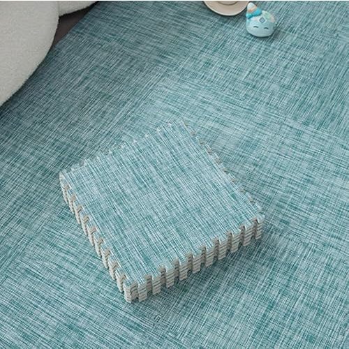 9PCS Foam Floor Puzzle Playmat for Kids Baby with Solid Colors Foam Interlocking Tiles for Gym, Nursery, Playroom (Blue)