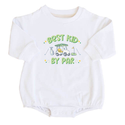 Best Kid By Par Graphic Sweatshirt Bubble Romper | White