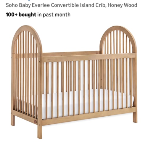 Soho Baby Everlee 3-in-1 Island Crib, Honey Wood