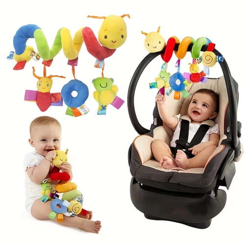 New Baby Hanging Rattles Toys Car Seat Toy Soft Mobiles Stroller Crib Cot Spiral Toy