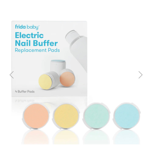 Frida Baby Electric Nail Buffer Replacement Pads | Safe + Easy Grooming, Trimming, and Nail Filing for Newborn, Toddler, or Children's Fingernails and toenails, 4 Buffer Pads