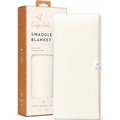 Copper Pearl Swaddle Blankets for Newborns | Soft Stretchy Receiving Blankets for Boys and Girls | Large 46 x 46 Inch Baby Blankets | Lightweight and Breathable Swaddles | Yuma