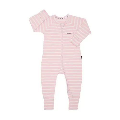 Bonds Zippies Coverall Stripe Pink | Baby Bunting AU