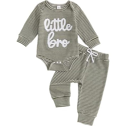 Newborn Baby Boy Clothes Long Sleeve Little Bro Romper Bodysuit Pants Set