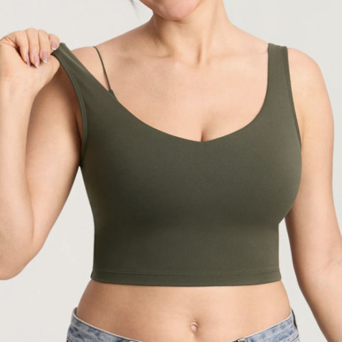 MOMANDA Women's Natrelax® Nursing Crop Tank Top - V Neck