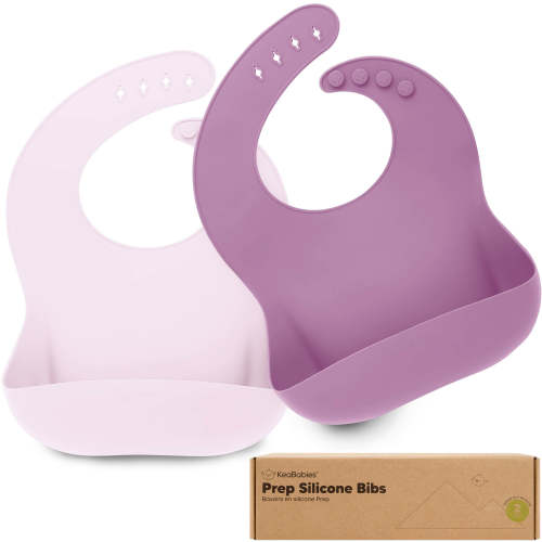 2-Pack Prep Silicone Bibs (Amethyst)