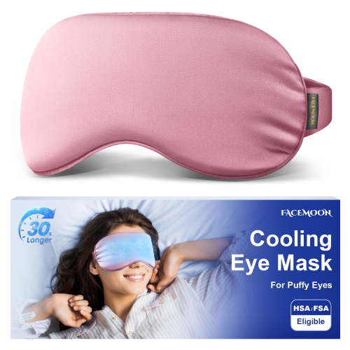 Cooling Eye Mask for Puffy Eyes - Migraines Headache Relief Ice Pack Mask Products - Face Cold Compress After Surgery - Great Birthday Gifts for Women Mom Grandma Sister Girlfriend Teacher (Pink)