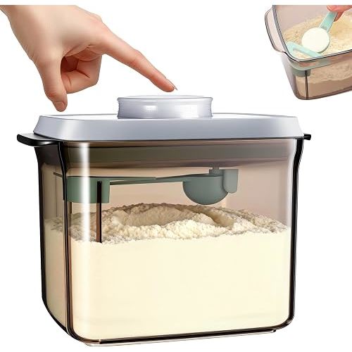 Formula Container 1000ml Food Storage Containers Airtight Formula Dispenser with Pop Lid Kitchen Pantry Organizer, Brown