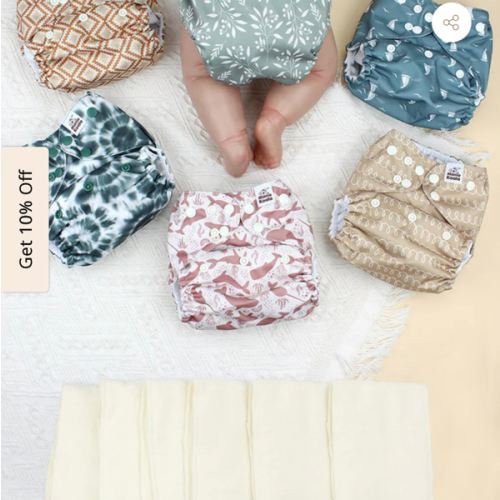 POCKET DIAPER 3.0 WITH INSERTS - 6 PACK(Calm Spring)