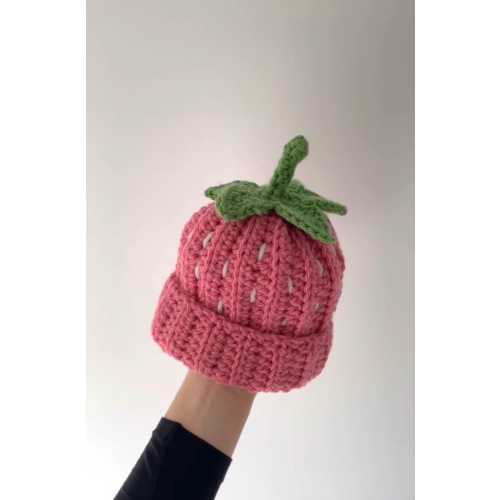 Crochet Strawberry Beanie: Knitted Fruit Hat