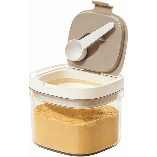 Baby Formula Dispenser On The Go, Formula Holder for Travel, Formula Container to Go, Candy Fruit Snack Storage Container with Magnetic Scoop and Leveller