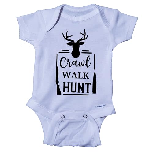 Crawl Walk Hunt Cute Hunting themed Born To Hunt Baby Onesie® Bodysuit Romper