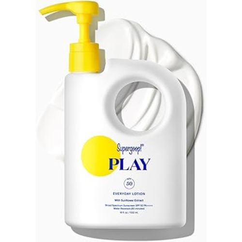 Supergoop! PLAY Everyday Lotion - Broad Spectrum Body & Face Sunscreen - Great for Active Days - Fast Absorbing, Water & Sweat Resistant