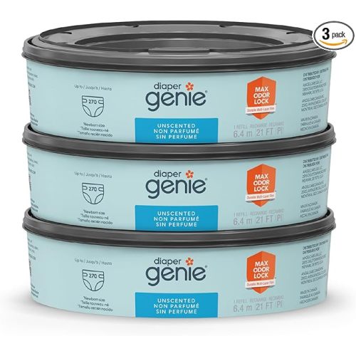Diaper Genie Bags Refills 270 Count (Pack of 3) with Max Odor Lock | Holds Up to 810 Newborn Diapers
