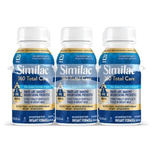 Similac 360 Total Care Non-GMO Ready to Feed Infant Formula Bottles - 8 fl oz Each/6ct: Gluten-Free, Kosher, Halal