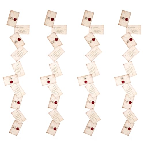 CON*QUEST Journals Harry Potter Official Floating Hogwarts Acceptance Letter Decoration, 40 Letter Cards & Nylon String for Hanging, Home Decor, Officially Licensed (40-Pieces, 4 String of 10 Letter)