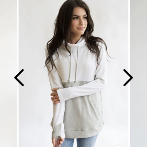 Nursing Sweatshirt Pullover - Colorblock Light Gray