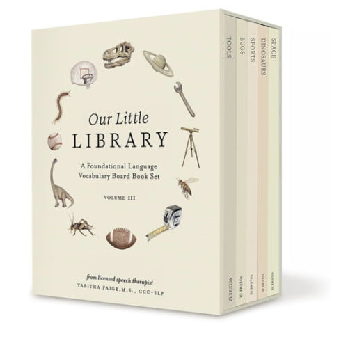 Our Little Library Vol. 3: Dinosaurs, Space, Tools, Bugs, and Sports Board Book Set for Boys & Girls (Tabitha Paige Children's Book Series)