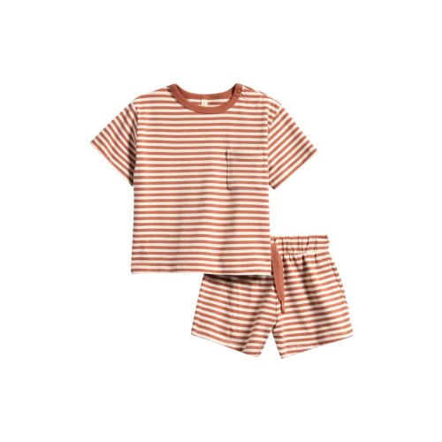 Stripe T-Shirt & Shorts Set