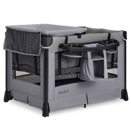 Evolur Cozy Cove Deluxe Playard - Gray
