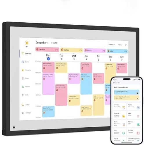 Dragon Touch 10.1 inch Digital Calendar & Chore Chart - Interactive Touchscreen Smart Family Planner,Digital Picture Frame for Mom, Women, Christmas & Weddings