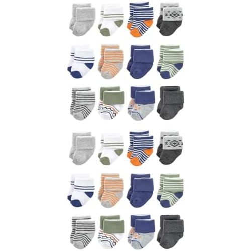 Luvable Friends Unisex Baby Cotton Rich Baby Terry Socks 24-Pack