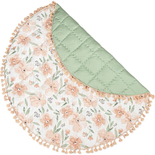 CRANE BABY Quilted Cotton Baby Playmat, Pink