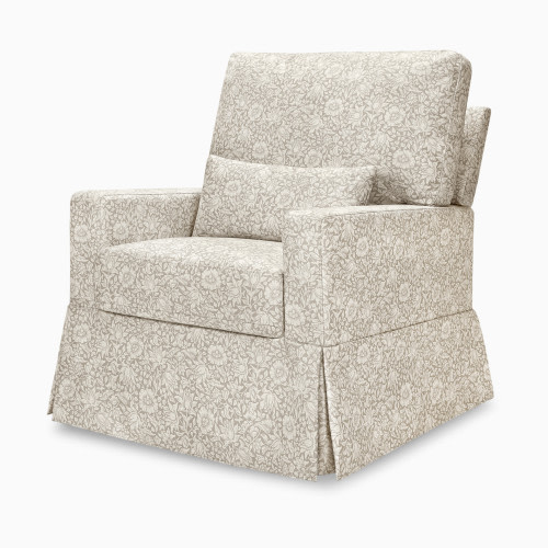 Namesake Morris & Co. x Namesake Crawford Pillowback Comfort Swivel Glider - Mallow In Ash Performance Eco-Weave