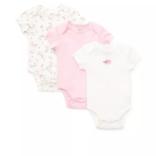 Girls' Rose Bodysuits, 3 Pack - Baby