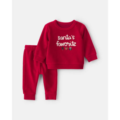 Baby 2-Piece 'Santa's Favorite' Long-Sleeve Top & Pant Set - Red | Carter's