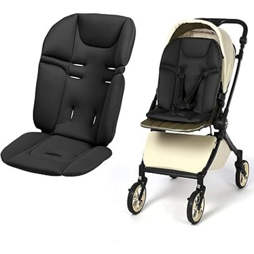 Baby Stroller Seat Liner for Most Models, Breathable Fabric Stroller Seat Liner Insert, Ensure Comfort and Support on the Go, Stroller Accessories for Toddler Aged 0-5 Years Old, Black