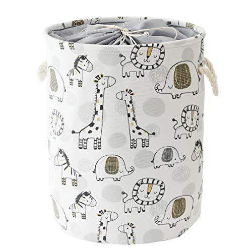 INough Baby Laundry Baskets Baby Hamper, Toy Basket for Kids Washing Basket, Toys Storage Basket for Soft Toy Animal Basket Safari Nursery Decor (Giraffe)