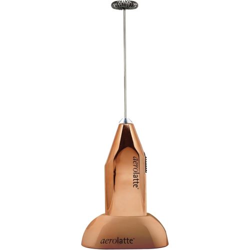 Aerolatte Milk Frother with Counter Stand, The Original Steam-Free Frother, Copper