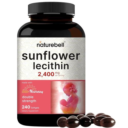 Amazon.com: NatureBell Sunflower Lecithin 2,400mg, 240 Softgels | Infused with Non-GMO Sunflower Seed Oil – Rich in Phosphatidyl Choline – No Soy, No Gluten : Health & Household