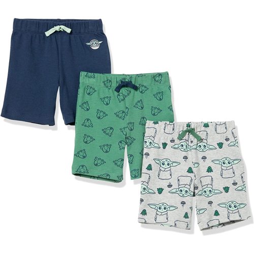 Amazon Essentials Disney | Marvel | Star Wars Baby Boys' Cotton Knit Pull-On Shorts, Multipacks