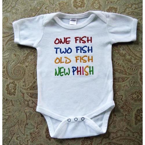Embroidered Phish Baby Bodysuit: Unisex Infant One Piece
