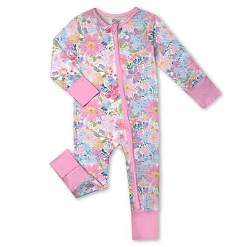 Weiwei Pajamas for Baby Boys & Girls, Viscose from Bamboo Footie Pajamas Convertible Newborn Sleeper, Zipper Onesie 0-24M,YKK