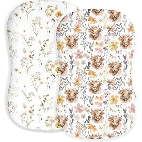 Baby Lounger Cover 2 Pack, Infant Lounger Cover, Cottage Cow