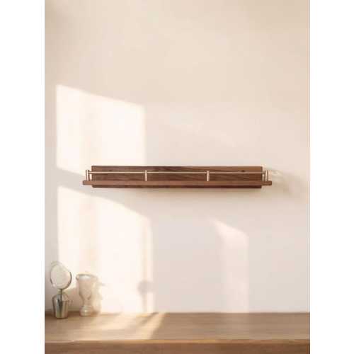 Floating Wall Shelves, Brass Rail Shelf, Custom Size Shelves