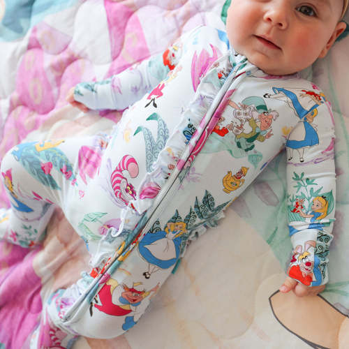 Disney Adventures in Wonderland Footie Ruffled Zippered One Piece