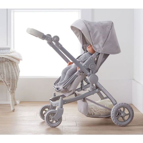Gray Convertible 3-in-1 Doll Stroller