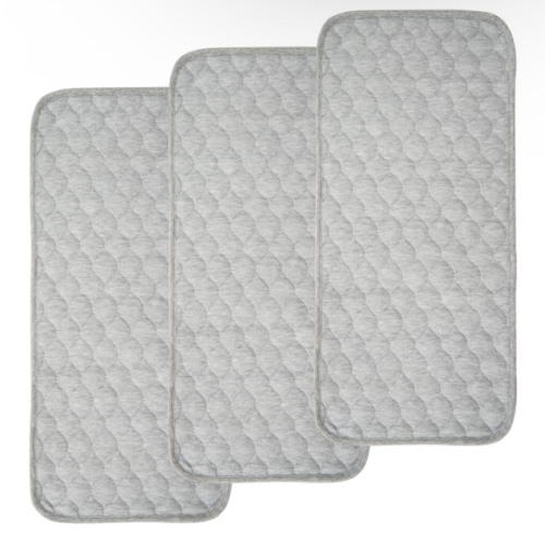 BlueSnail Quilted Thicker Waterproof Changing Pad Liners 3 Count(Gray 13” x 27”)