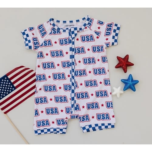Bamboo Shorty Romper | USA